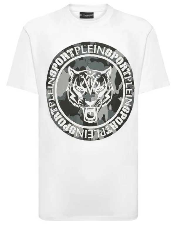 Philipp Plein T-shirt Round Neck Carbon Tiger Sale