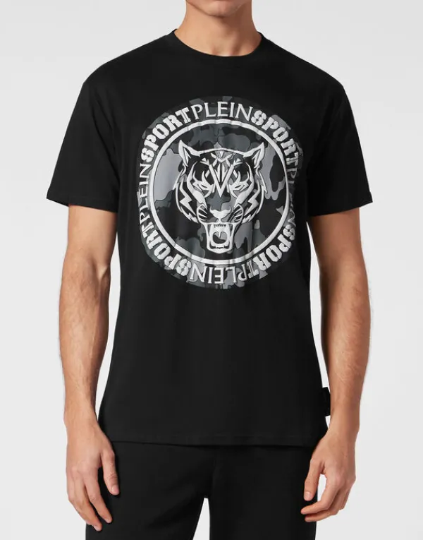 Philipp Plein T-shirt Round Neck Carbon Tiger Discount