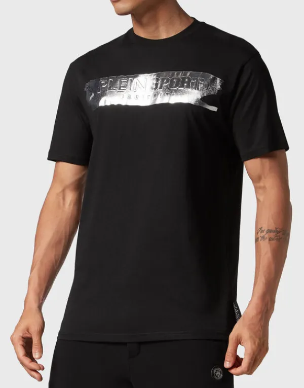 Philipp Plein T-shirt Round Neck SS Silver Brush black/silver New
