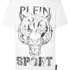 Philipp Plein T-shirt Round Neck SS Tiger white/silver New