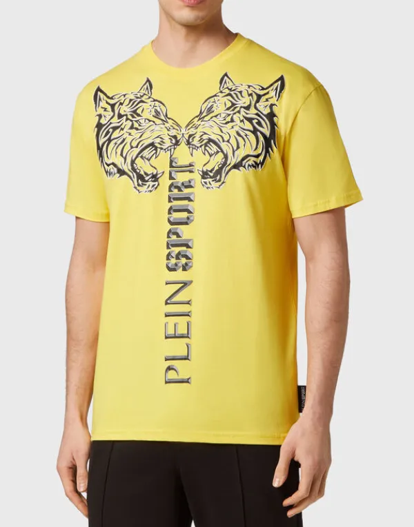 Philipp Plein T-shirt Round Neck SS Tiger yellowfluo Fashion