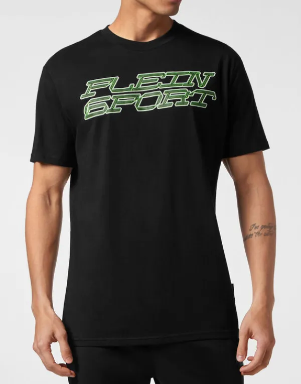 Philipp Plein T-shirt Round Neck SS Tiger black+greenfluo Online