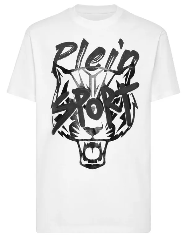 Philipp Plein T-shirt Round Neck Stencil Tiger Street Fighter New